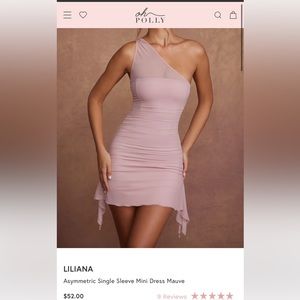 Oh Polly Asymmetric Single Sleeve Mini Dress- Mauve